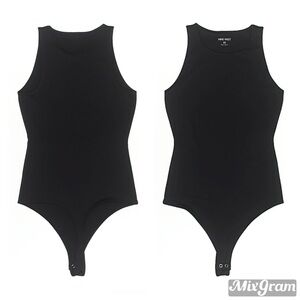 Nine West Black Sleeveless‎ Thong Turtleneck Bodysuit